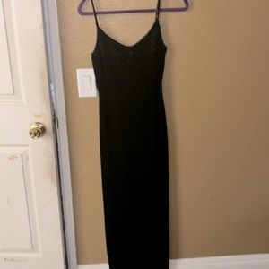 City triangle 90s black style prom dress / formal gown beaded velour material
